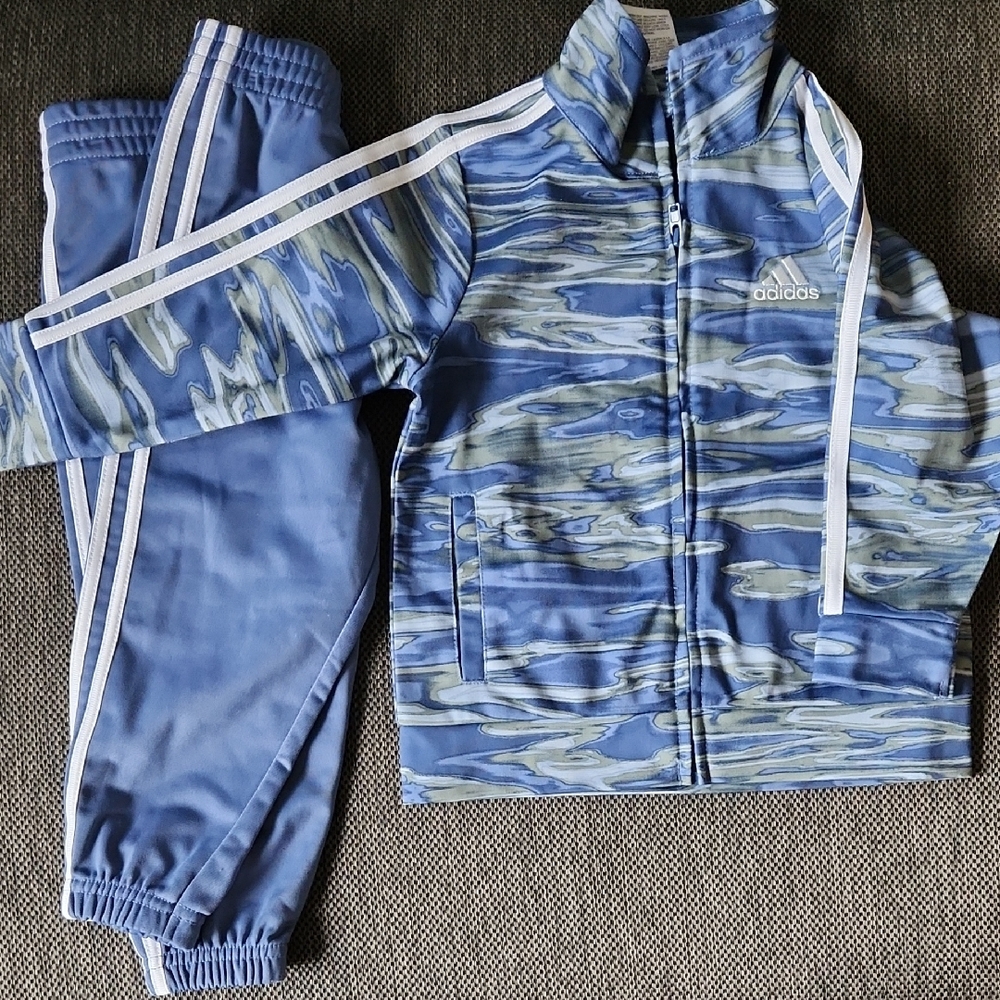 Adidas Blue Jogger Sweatpants with White Stripes